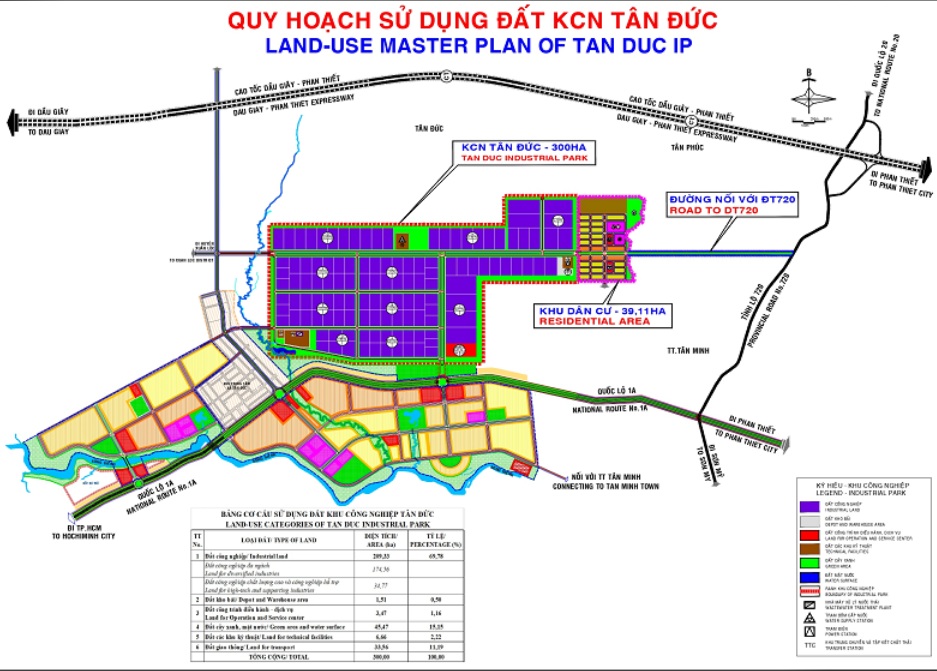 Mặt bằng Dự án Khu công nghiệp Tân Đức tại tỉnh Lâm Đồng